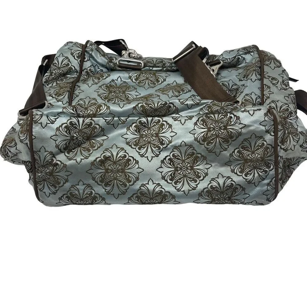 Petunia Pickle bottom embroidered Diaper bag larger BoxU Mint and brown